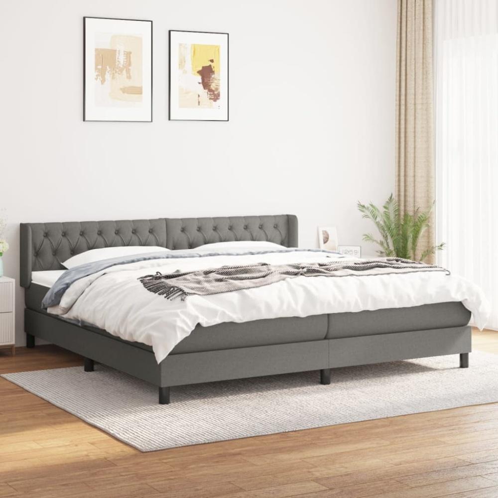 Boxspringbett mit Matratze Stoff Dunkelgrau 200 x 200 cm, Härtegrad: H2 [3129978] Bild 1