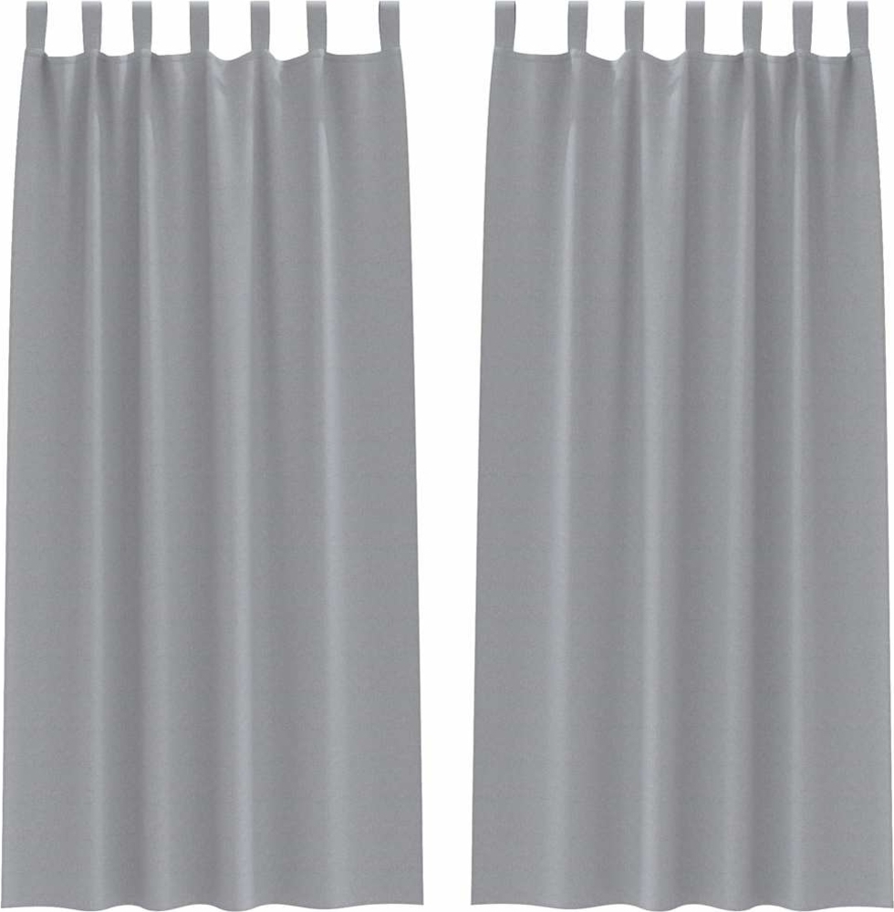 vidaXL Verdunkelungs-Vorhänge mit Ringen 2 pcs Hellgrau 225 x 140 cm 4107565 Bild 1