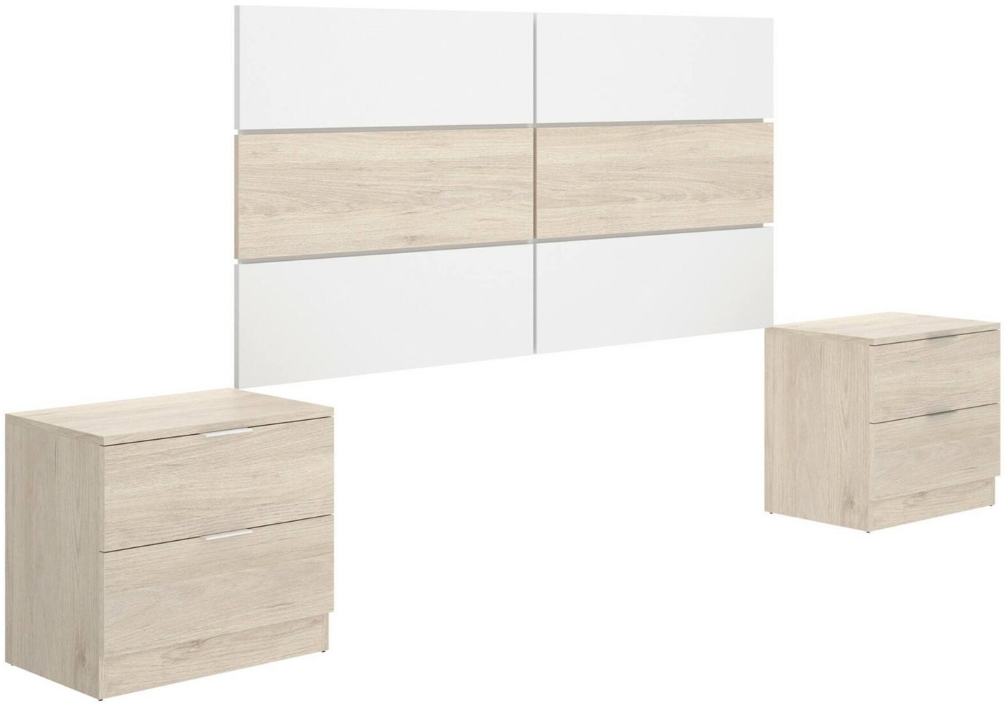 Dmora KopfteilLucie, Kopfende, Bettkopfteil, Kopfbrett, 259x34 h122 cm, Weiß und Eiche Bild 1