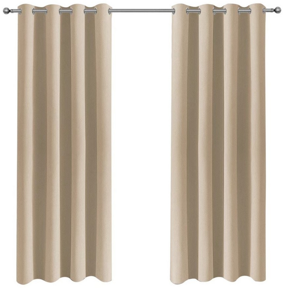 Jibenhome Outdoorvorhang Outdoor Vorhang Wetterfest, Outdoorvorhänge mit Ösen Terrasse Vorhänge, (2 St), Balkon Gardinen für Garten Wasserdicht Sichtschutz Sonnenschutz B132CM Bild 1