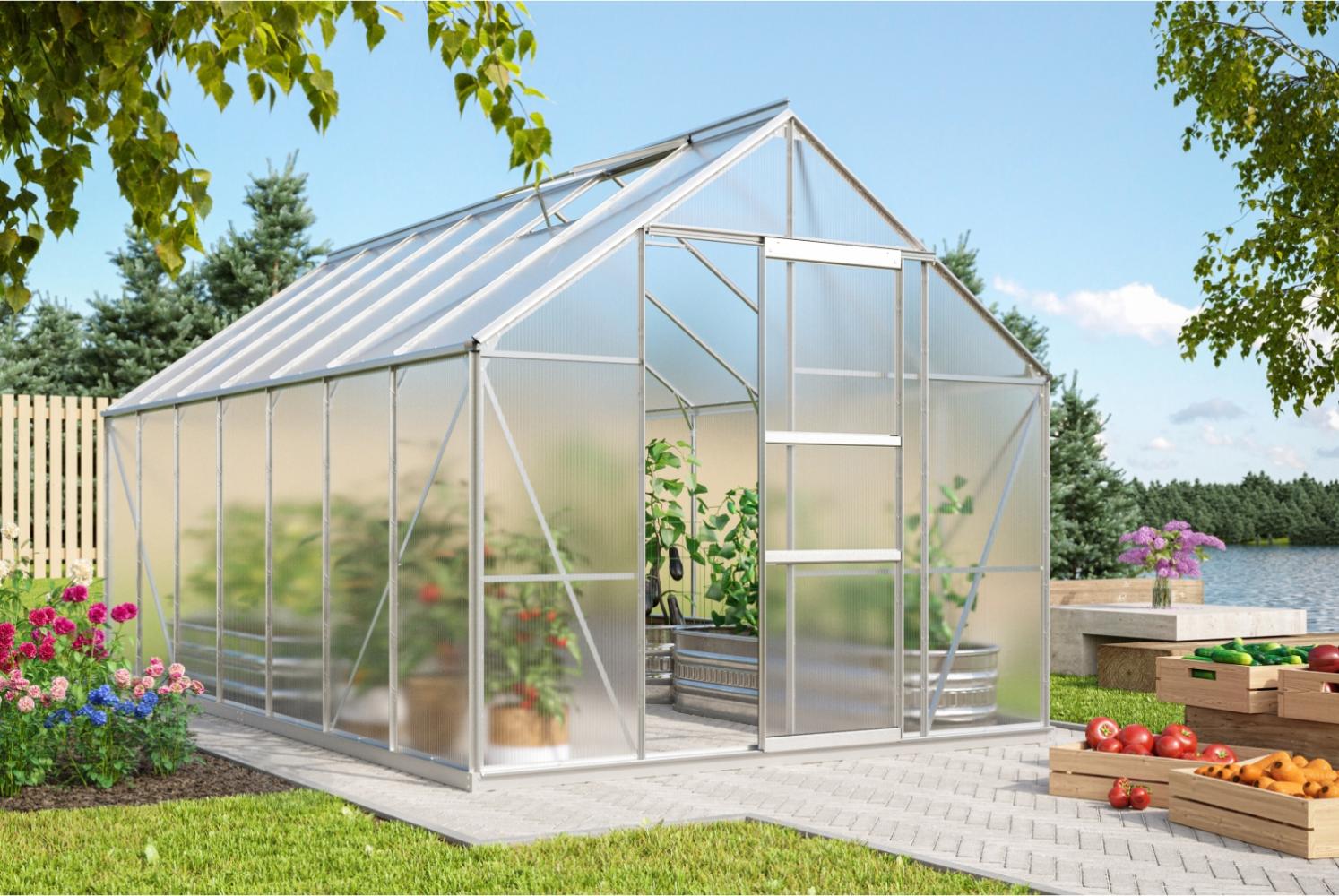 Vitavia Gewächshaus "Merkur 11500", aluminium eloxiert, 11,5 m²,6 mm HKP Bild 1