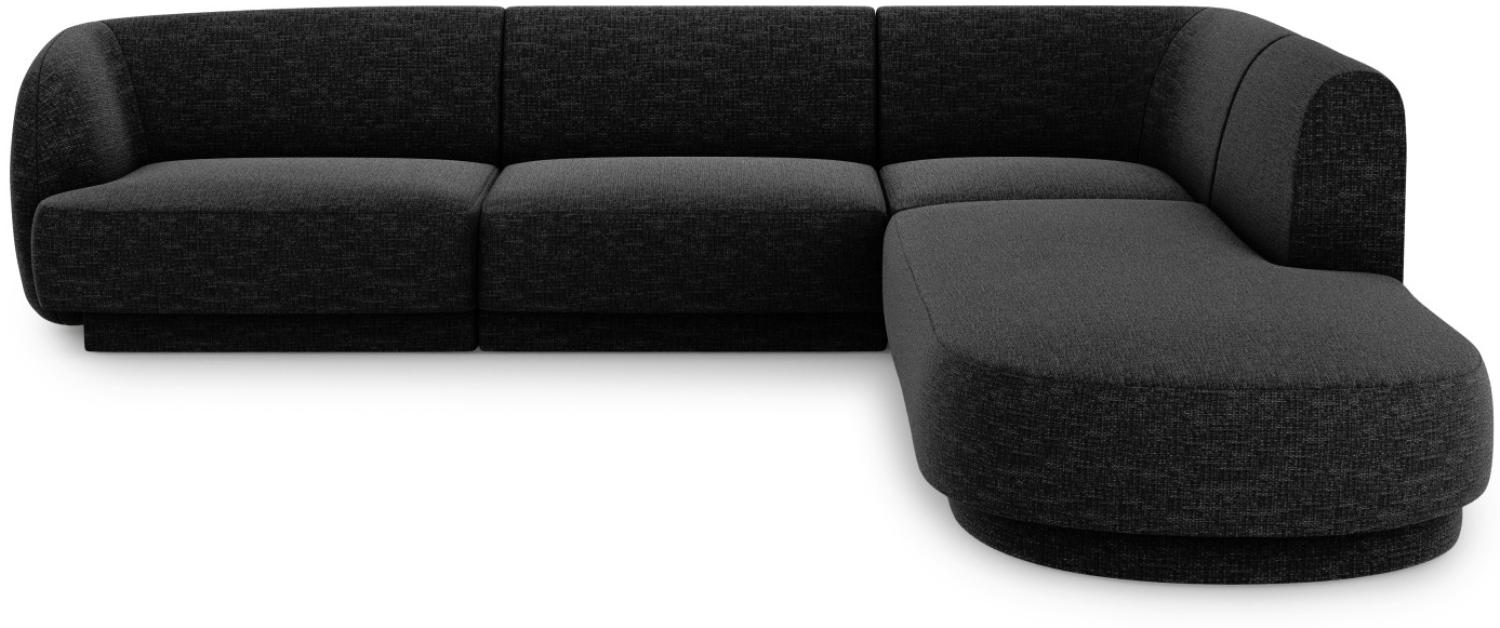 Micadoni 6-Sitzer Ecke rechts Sofa Miley | Beinfarbe Black Plastic, Schwarz, Chenille Bild 1