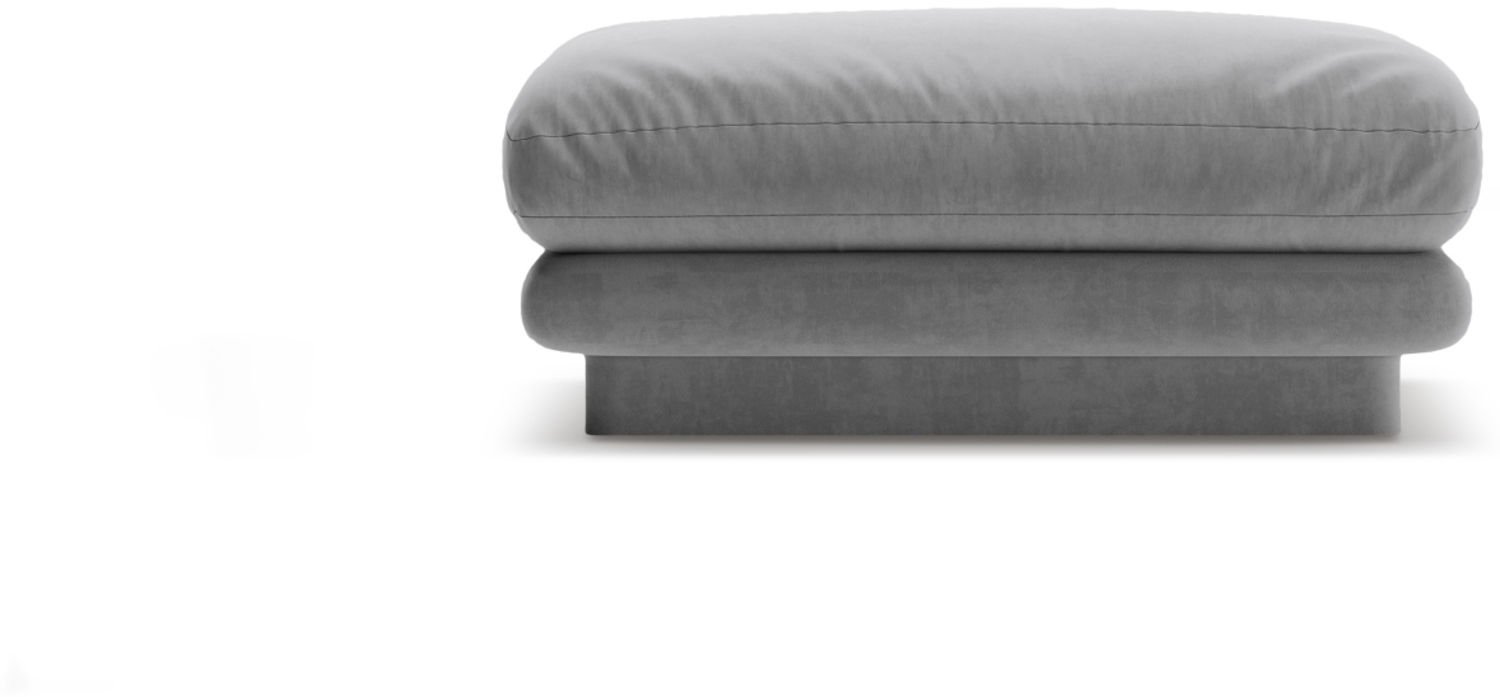 Micadoni Hocker Torino 1-Sitzer Samt Hellgrau Bild 1