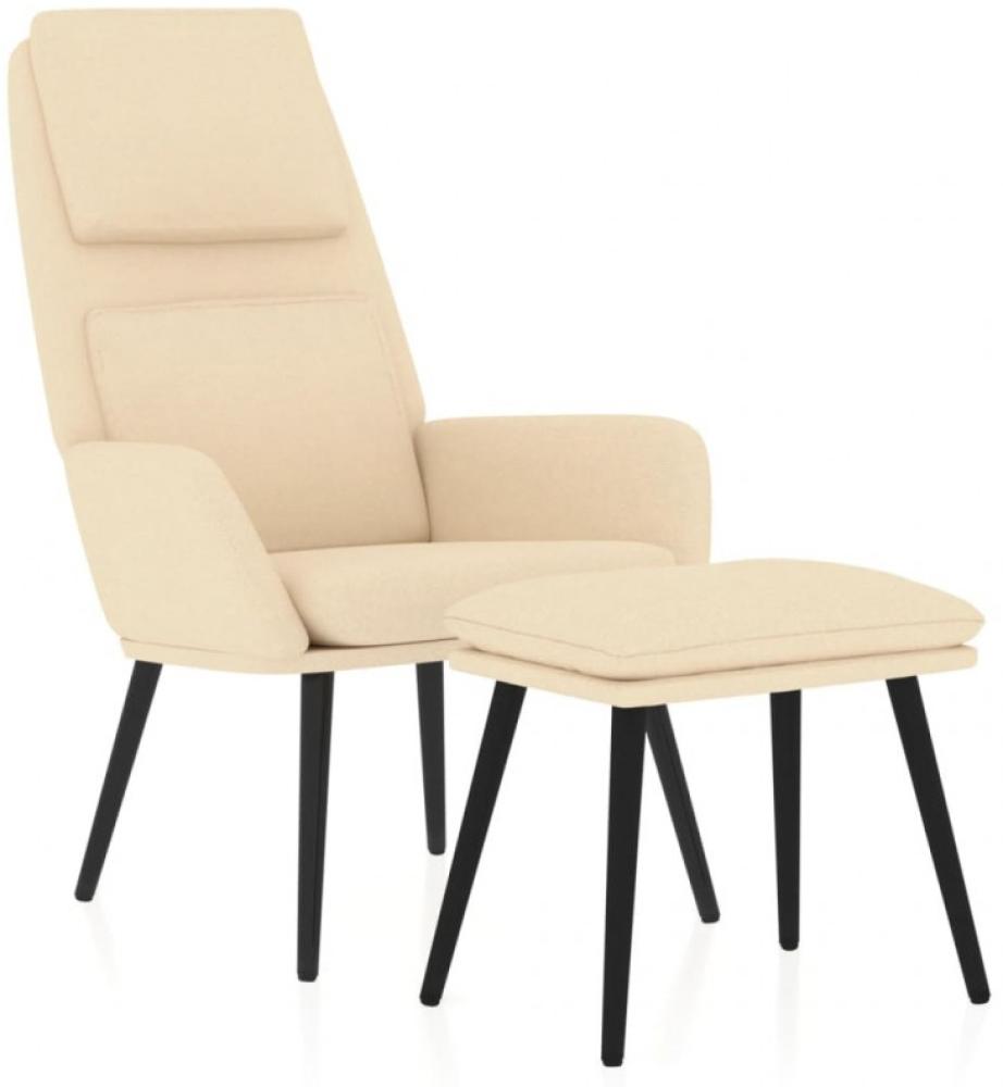 Relaxsessel mit Hocker Creme Stoff [3097770] Bild 1