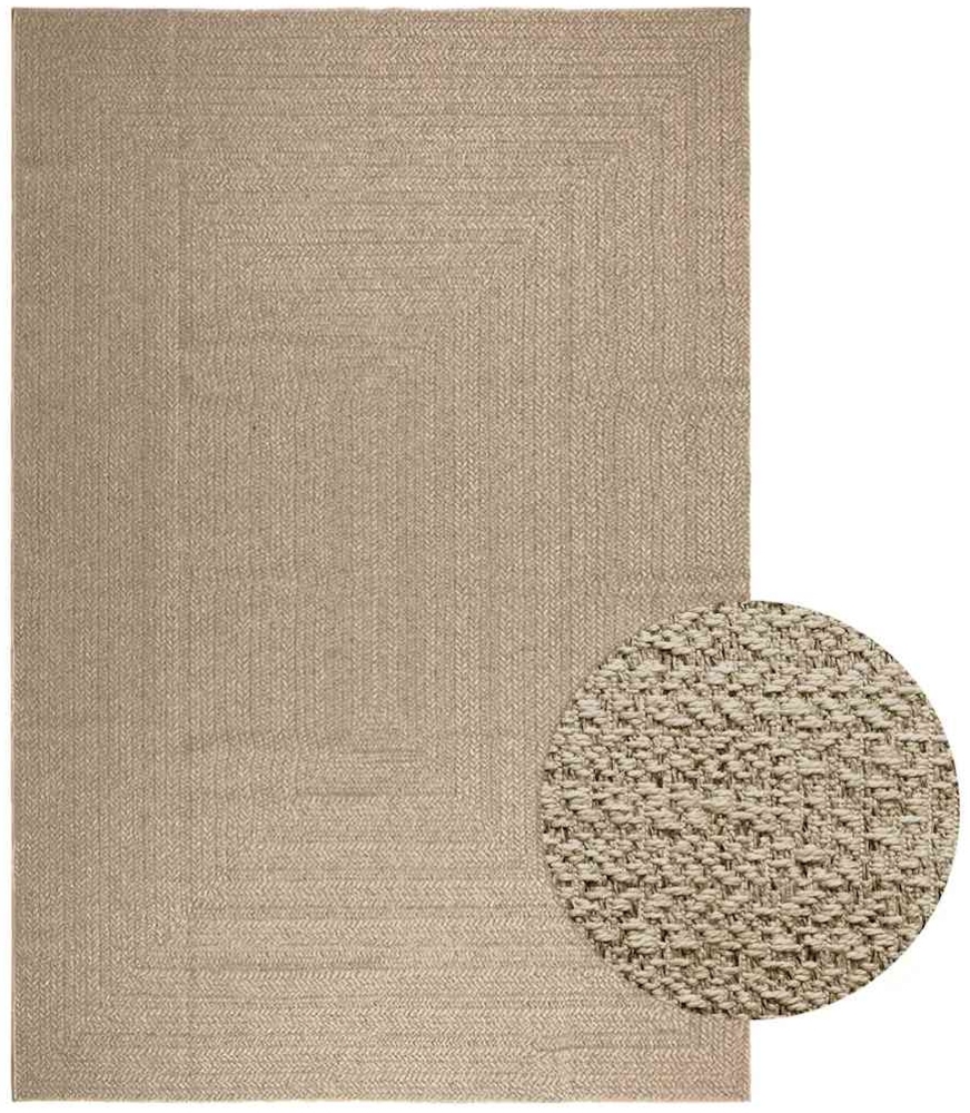 Teppich ZIZUR Beige 240x340 cm Jute-Optik Indoor und Outdoor 4010400 Bild 1