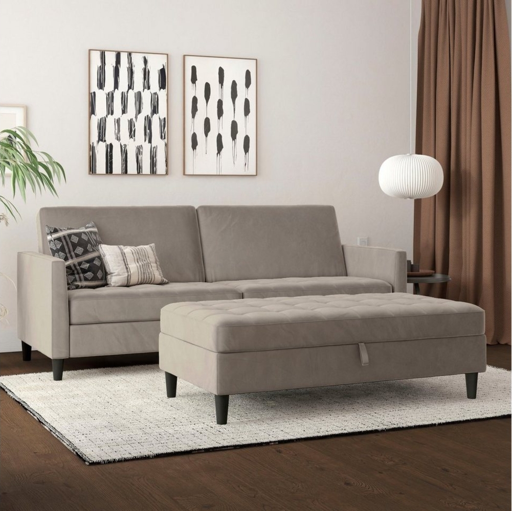 Dorel Home 3-Sitzer Presley, Sofa mit Bett-Funktion und verstellbarer Rückenlehne Bild 1