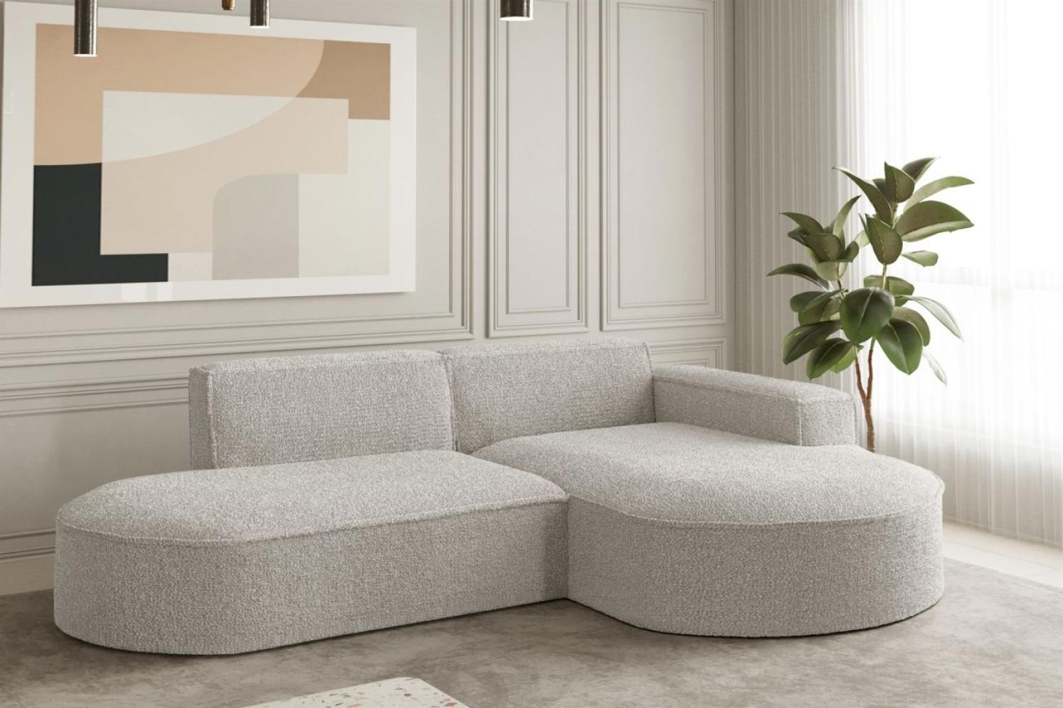 Ecksofa Designersofa PALMA XS in Stoff Ascot Pearl Ottomane Rechts Bild 1