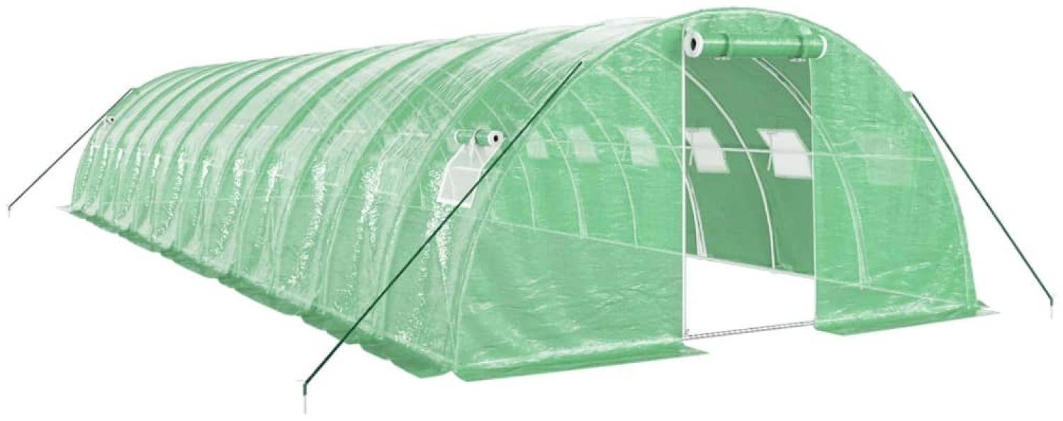 vidaXL Gewächshaus mit Stahlrahmen Grün 48 m² 12x4x2 m 3188065 Bild 1