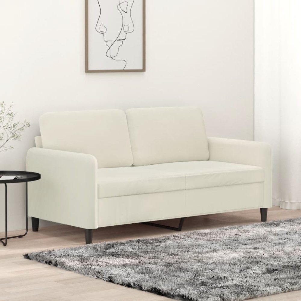 vidaXL 2-Sitzer-Sofa Creme 140 cm Samt Bild 1