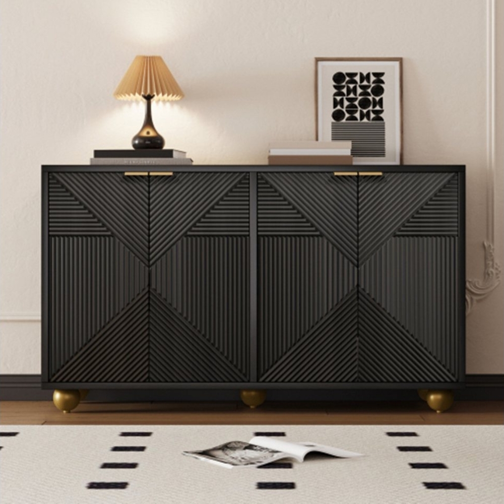 XDeer Kommode Kommode, Sideboard mit vier Türen, verstellbaren, Innenböden, Aufbewahrungsschrank Bild 1