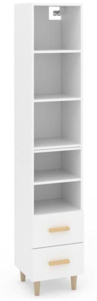 Highboard Weiß 34,5 x 34 x 180 cm Holzwerkstoff [3115564] Bild 1