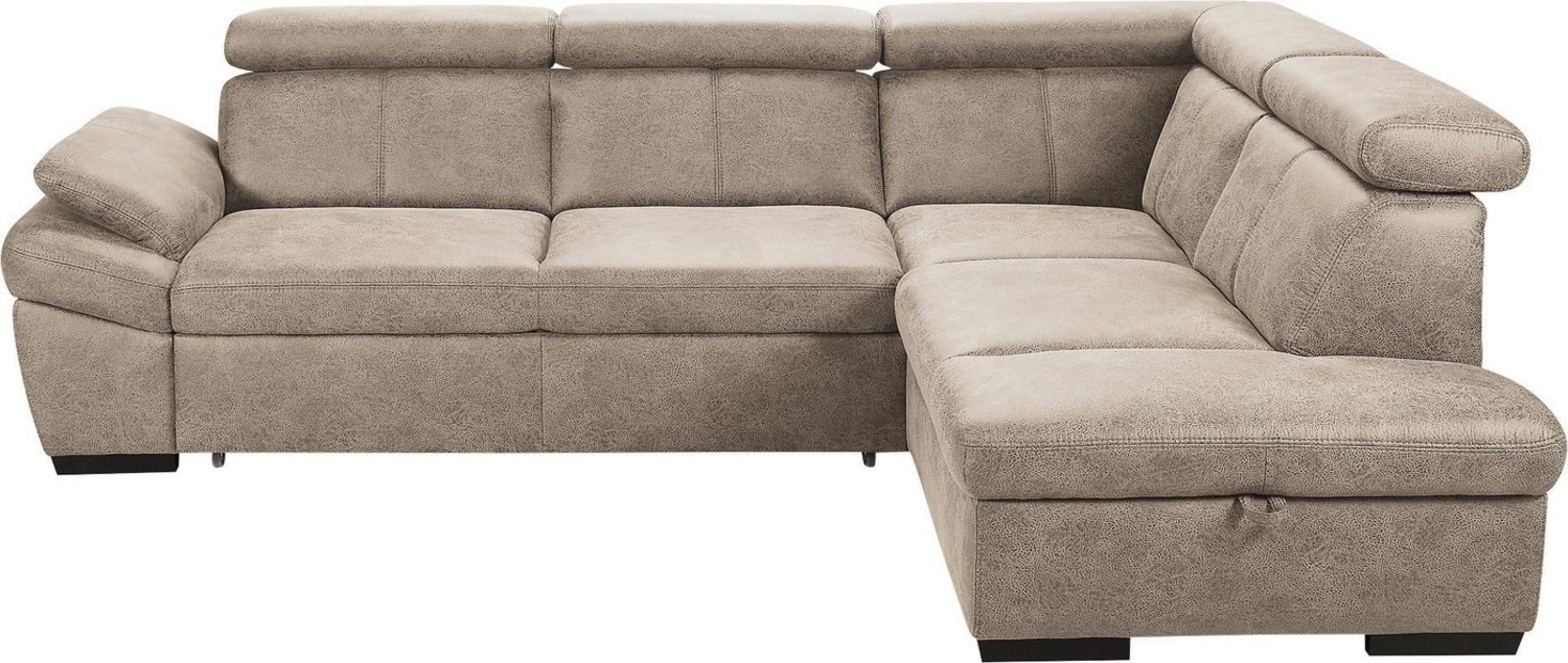 exxpo - sofa fashion Ecksofa Salerno, klassisch modernes Funktionssofa, hoher Sitzkomfort, L-Form, inkl. Kopf- und Armteilverstellung, wahlweise mit Bettfunktion Bild 1