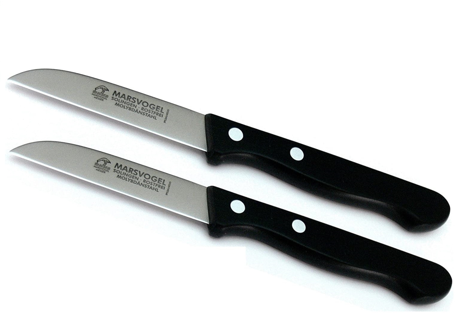 2 Stück Schälmesser 3" gerade POM schwarz Marsvogel Solingen # 91 30 01 Küchenmesser Kartoffelschälmesser Bild 1