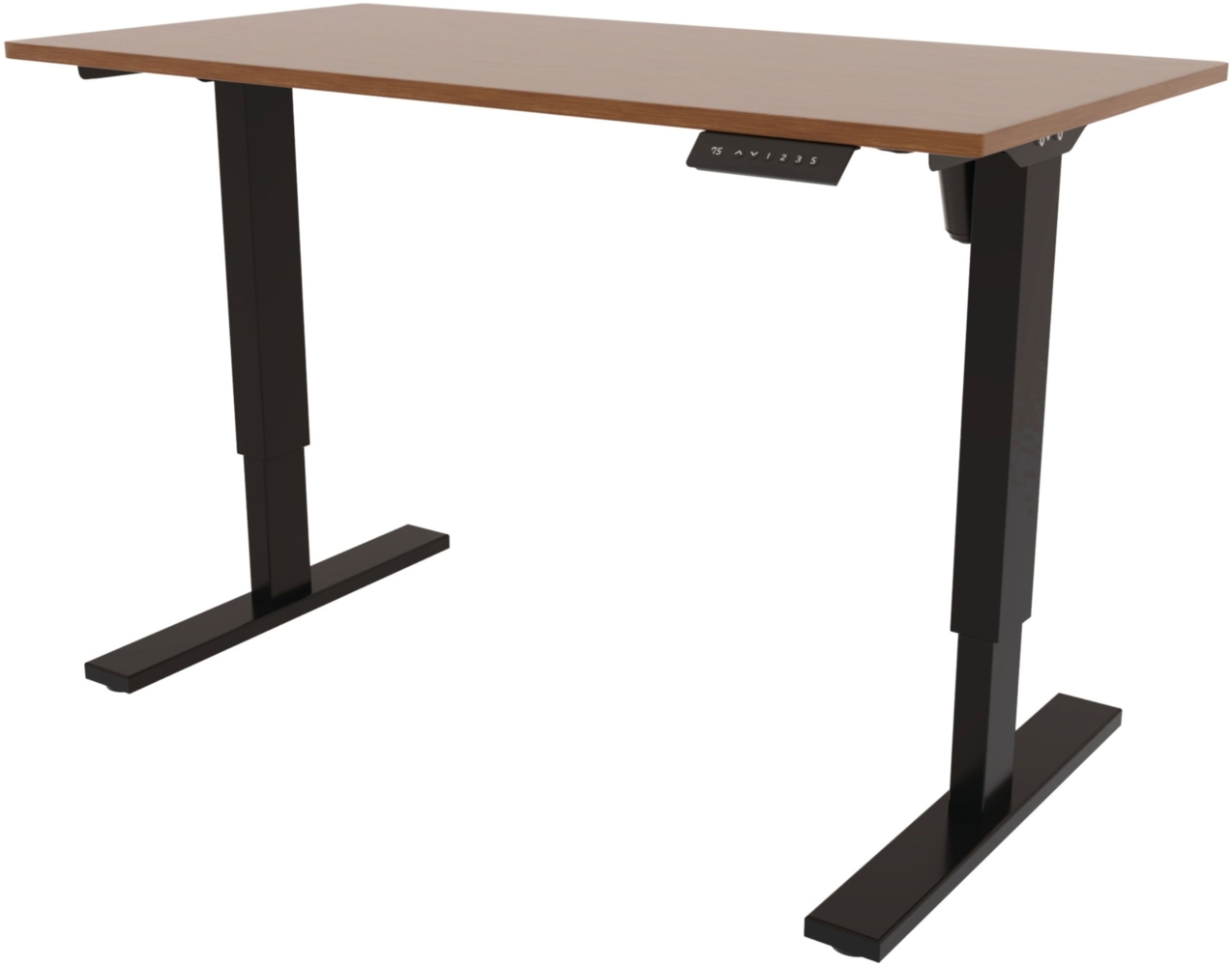 Bisley E-StarterTech elektrisch höhenverstellbarer Schreibtisch 120x60 cm in walnuss - Elektrischer Tisch höhenverstellbar mit Memory-Funktion, EST251206-333-008 Bild 1