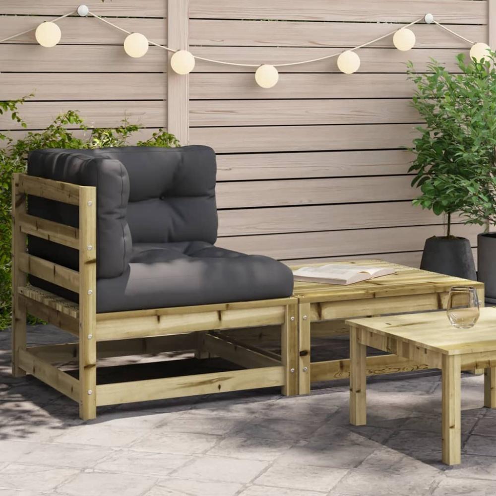 vidaXL Garten-Ecksofa mit Kissen und Hocker 838116 Bild 1