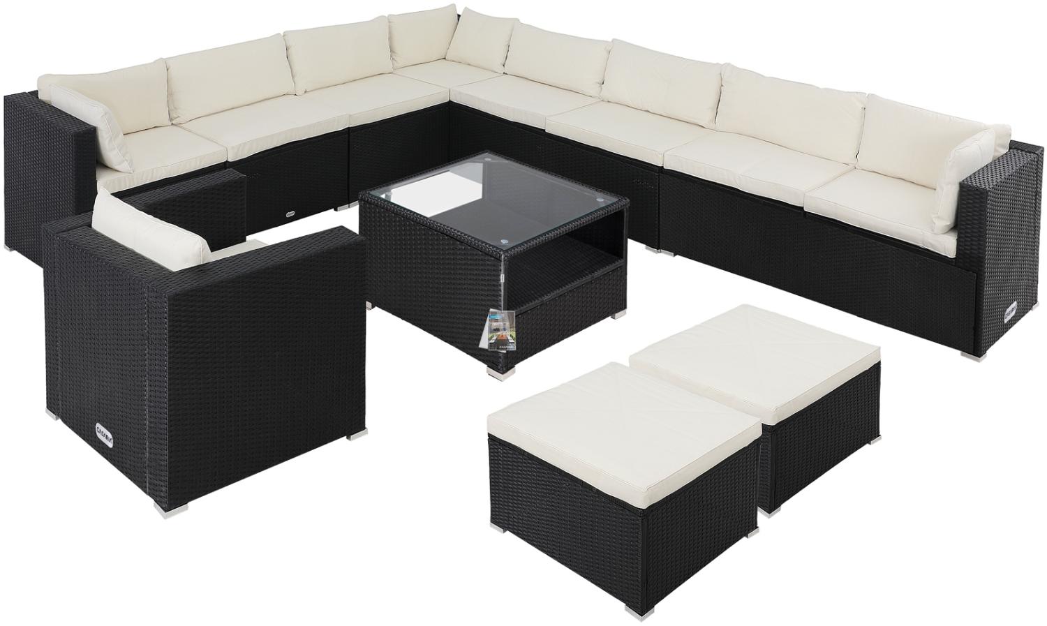 Casaria XXXL Polyrattan Lounge Set Merlbourne schwarz/creme Bild 1