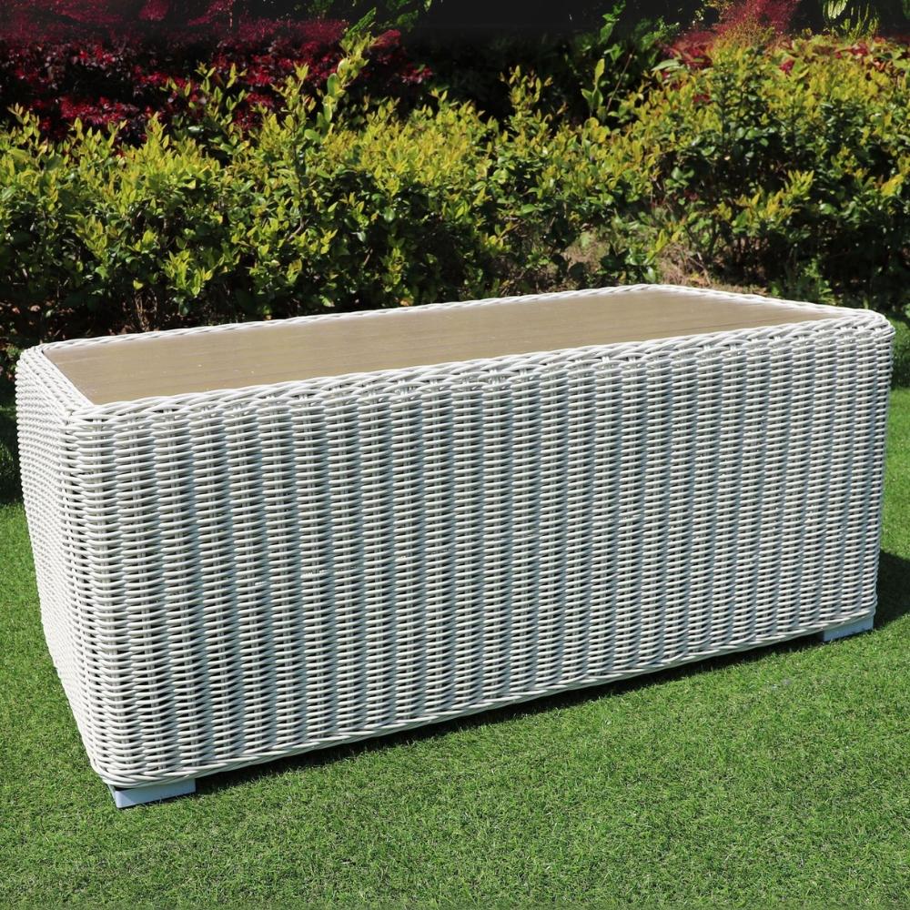 Lounge Couchtisch VITA Eierschalenweiß Polyrattan Armlehnsessel Gartenmöbel Bild 1