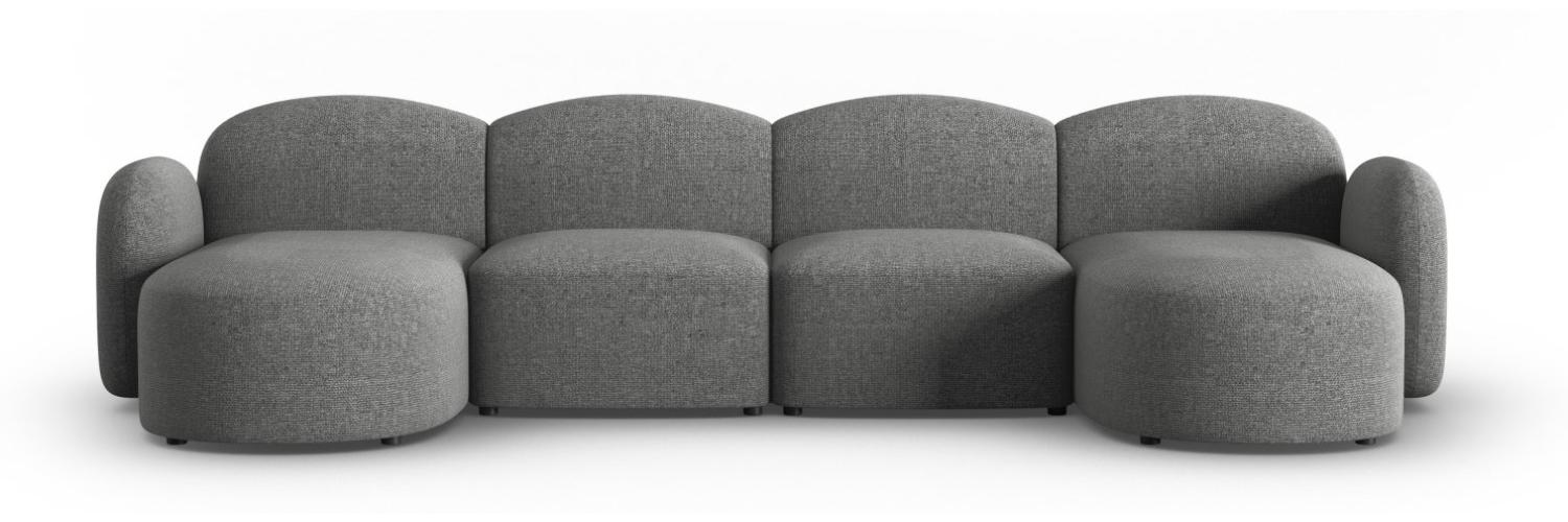 Micadoni Panorama Sofa Blair 6-Sitzer Chenille Dunkelgrau Melange Bild 1