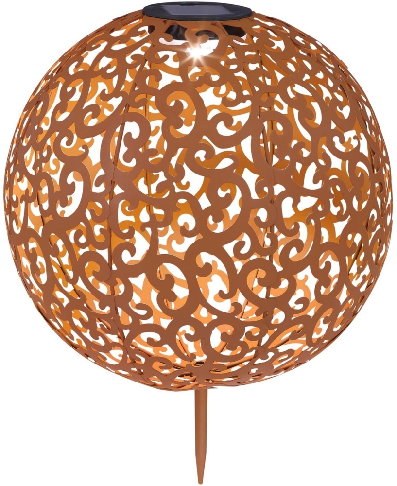 Solarleuchte Garten Kugel rost Solarlampe Außen Außenleuchte Solar 40 cm 33744R Bild 1