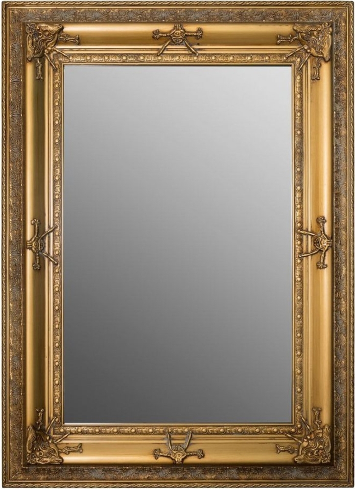 LebensWohnArt Wandspiegel Barock Spiegel AMPIO antik-gold 120x90cm Wandspiegel Holzrahmen Bild 1