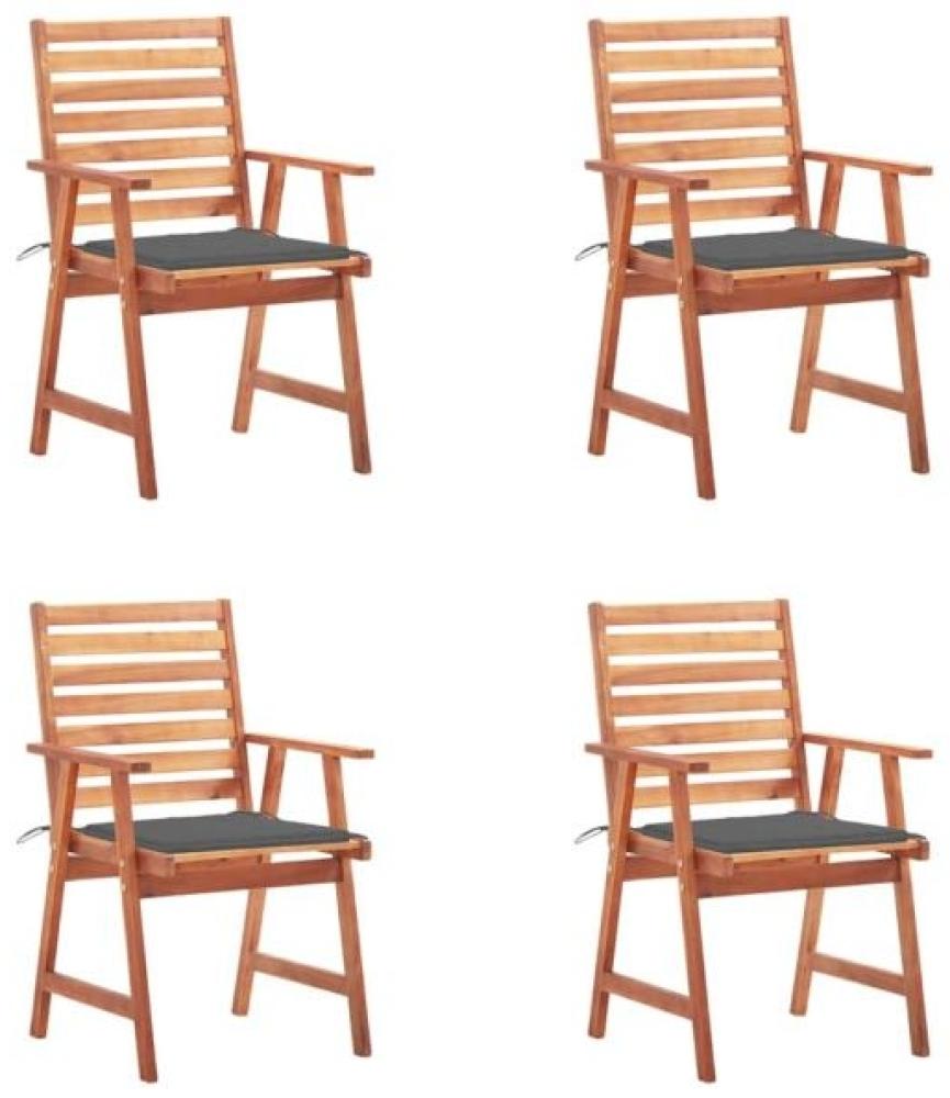 vidaXL Garten-Essstühle 4 Stk. mit Kissen Massivholz Akazie 3078320 Bild 1