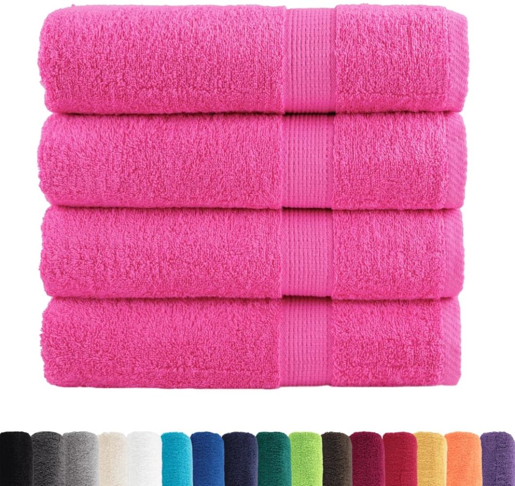 vidaXL Premium-Duschtücher SOLUND 4 Stk. Rosa 70x140 cm 600 g/m² 137525 Bild 1