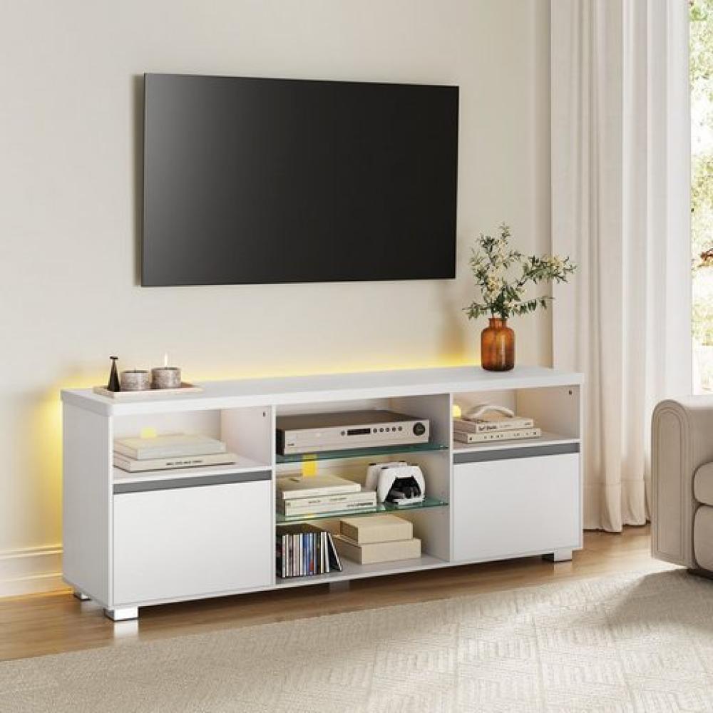 Vasagle TV-Schrank Fernsehtisch mit LED-Beleuchtung, 2 Schränke, 160 cm Bild 1