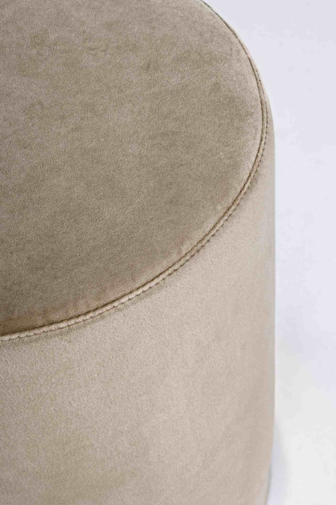 Pouf Lucilla in Samt-Optik, Taupe, 35x35x40 cm Bild 1