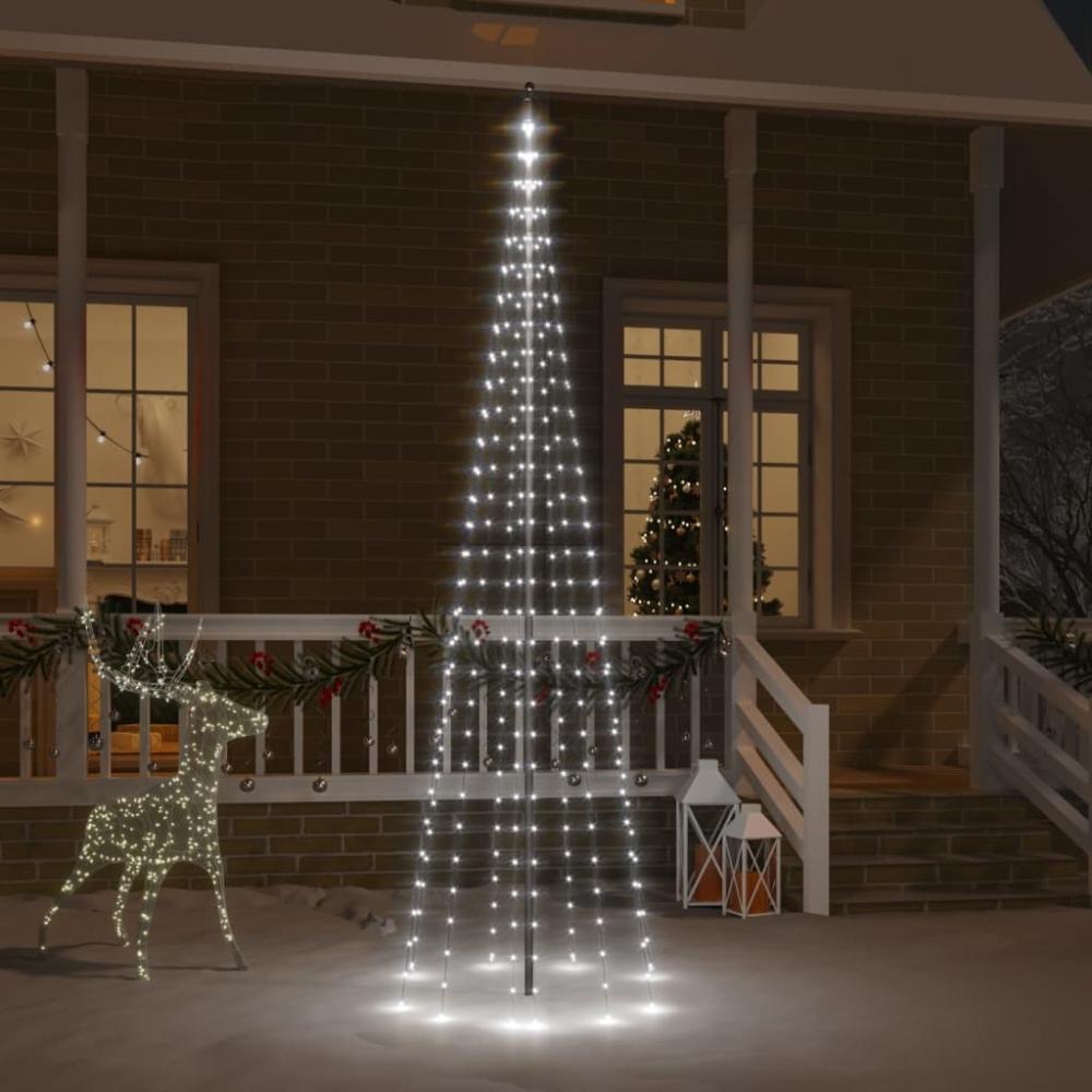 vidaXL LED-Weihnachtsbaum für Fahnenmast Kaltweiß 310 LEDs 300 cm 343523 Bild 1