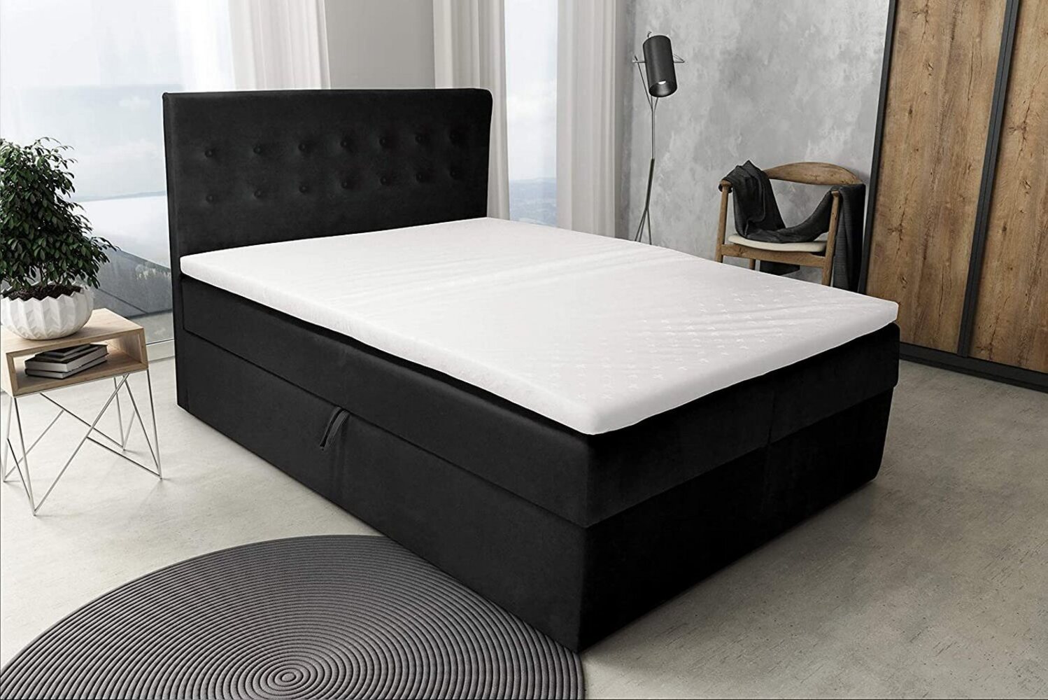 Best for Home Boxspringbett S Deluxe mit Bettkasten Bonellfederkern inkl. 4 cm Topper (140x200 160x200 180x200 200x200 cm), Handwerksqualität, TOP Preis-Leistungs-Verhältnis Bild 1