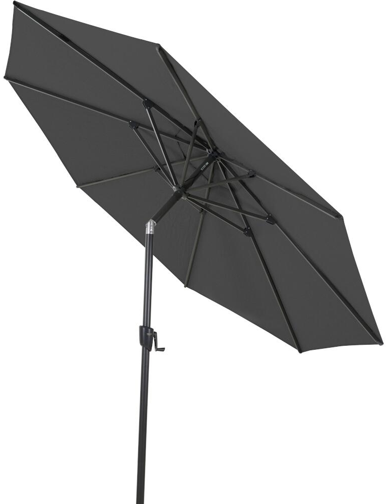 SIENA GARDEN Bosco Mittelstockschirm anthrazit/anthrazit Ø 300 cm Gestell Aluminium anthrazit, Bezug 100% Polyester, 280g/m² in anthrazit-meliert, UPF 50+ Bild 1