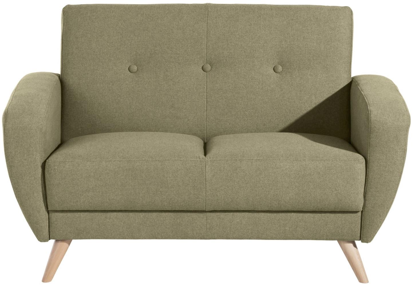 Jerry Sofa 2-Sitzer Samtvelours (Fleckenschutz vorbehandelt) Olive Buche Bild 1