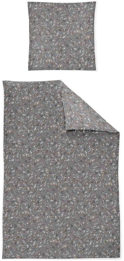 Irisette Sky Mako-Satin Bettwäsche 155x220 Paisley taupe ocker hellblau 8420-11 Bild 1