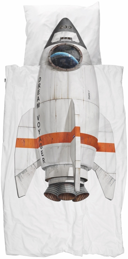 Snurk Bettwäsche Rocket Weiß Perkal 135 x 200 + 80 x 80 cm Bild 1