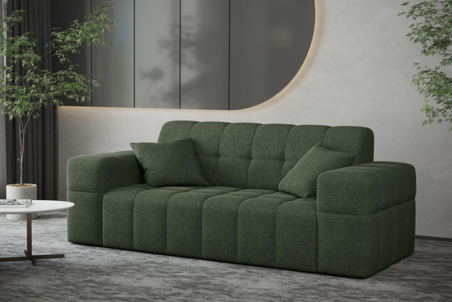 Sofa Designersofa NANCY 2-Sitzer in Stoff Neve Tannengrün Bild 1