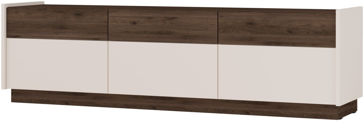 Selsey 'Kobbe' TV-Schrank mit 6 Schubladen, beige / Nussbaum-Optik, ca. 50 x 173 x 40 cm Bild 1