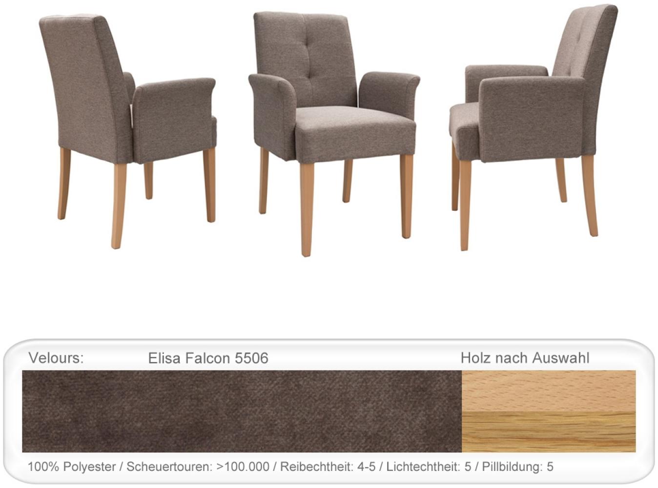 Sessel Agnes 2 Polstersessel Esszimmer Massivholzsessel Wohnzimmer Buche natur lackiert, Elisa Falcon Bild 1