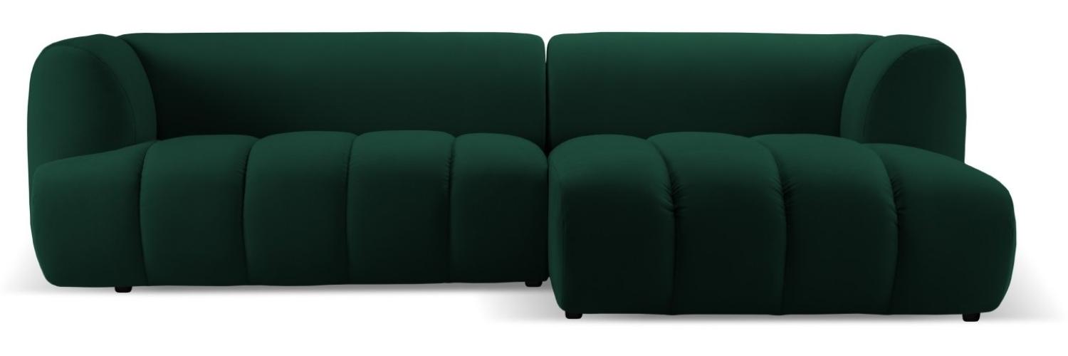 Micadoni Modulares Ecksofa Harry 4-Sitzer Rechts Samtstoff Flaschengrün Bild 1