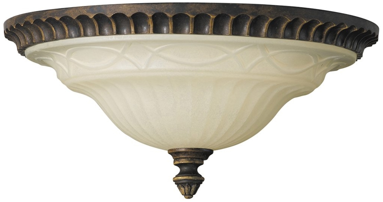 Deckenleuchte, Stahl Glas, Nussbaum, D 33 cm Bild 1