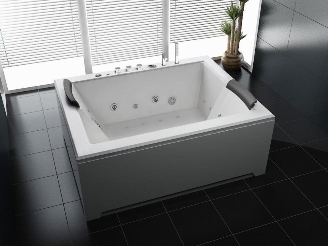 PureHaven Whirlpool 180x142cm Heizung Reinigungsprogramm & Lichttherapie Wasserfall Bluetooth-fähiges Soundsystem Bild 1