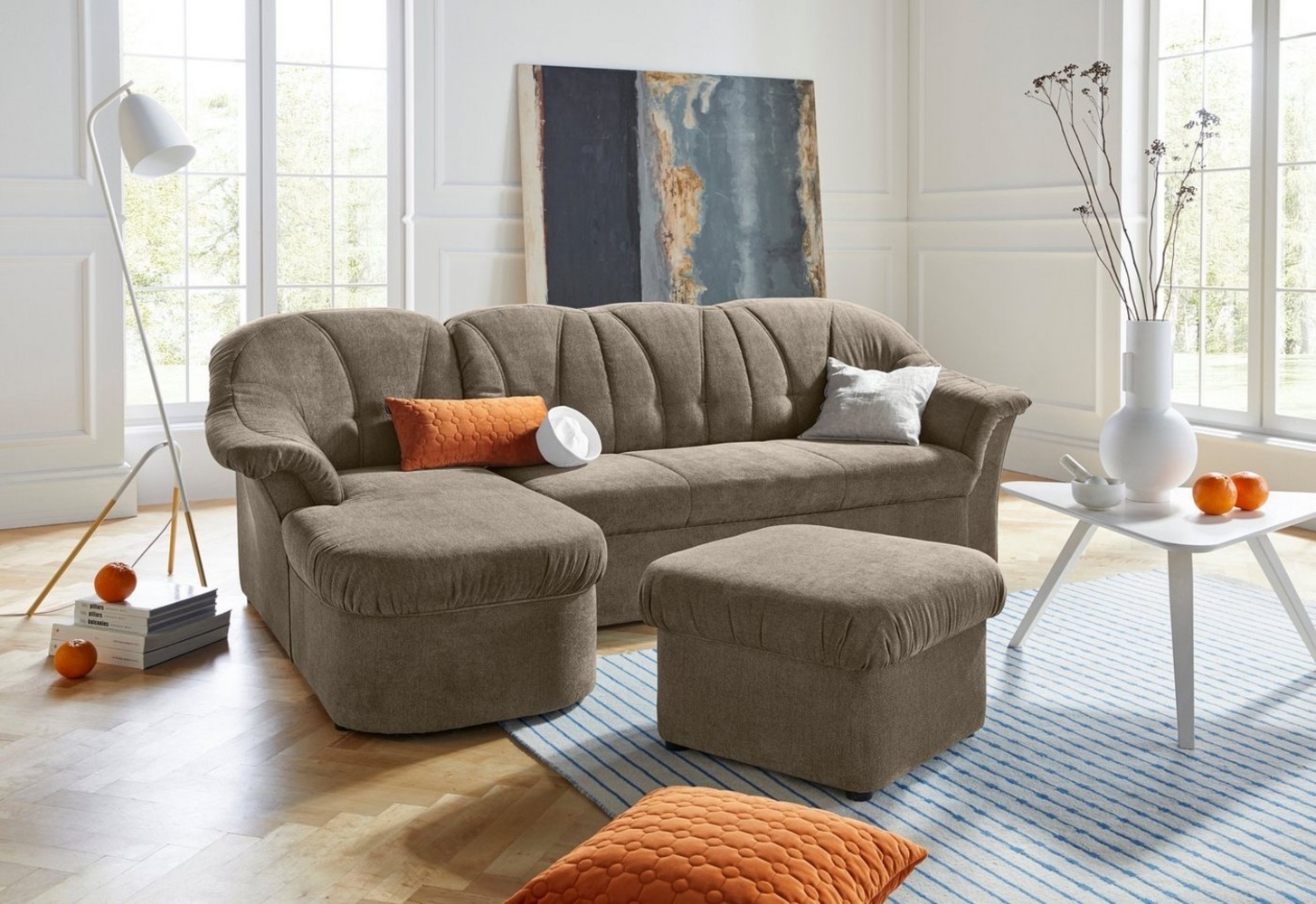 DOMO collection Ecksofa Pegnitz, elegante Rückensteppung, komfortabel, L-Form, wahlweise mit Bettfunktion Bild 1
