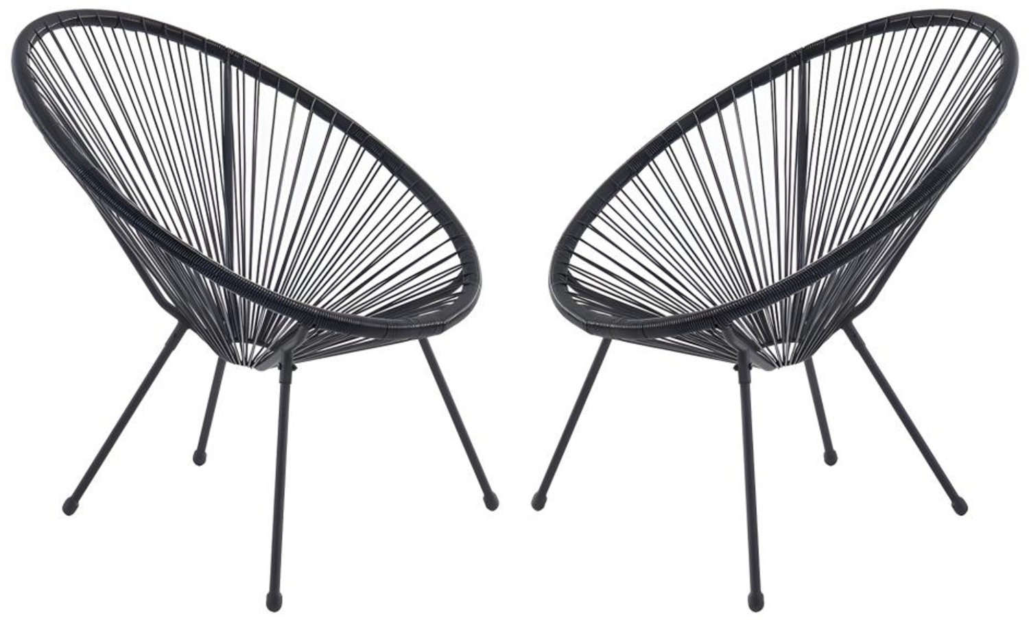 Vente-unique - Gartensessel 2er-Set - Polyrattan - Schwarz - ALIOS III von MYLIA Bild 1