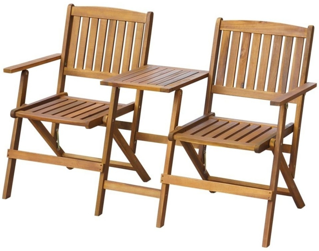 vidaXL Gartenbank Klappbar mit Teetisch 140 cm Massivholz Akazie 42654 Bild 1