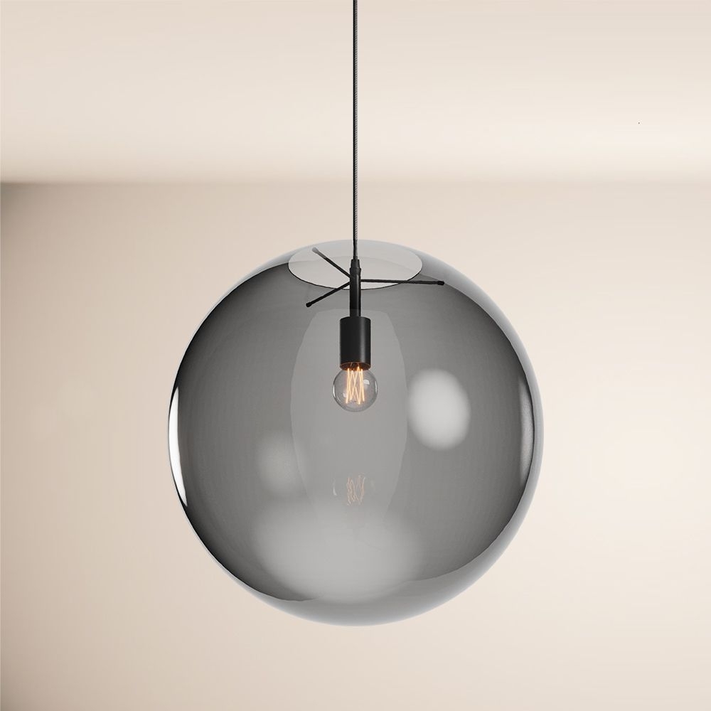 s.luce Orb Glaskugel Galerieleuchte 5m Abhängung Schwarz, Rauch Ø 50cm Bild 1