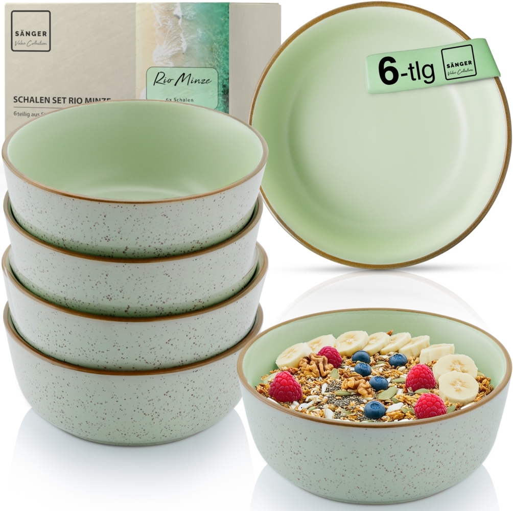 SÄNGER Schalen Set Rio Minze - 6 teilig aus Steingut Bild 1