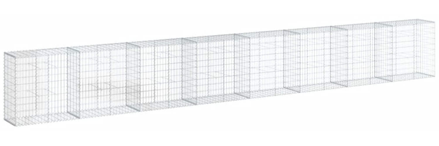 vidaXL Gabione mit Deckel 800x50x100 cm Verzinktes Eisen 3295149 Bild 1