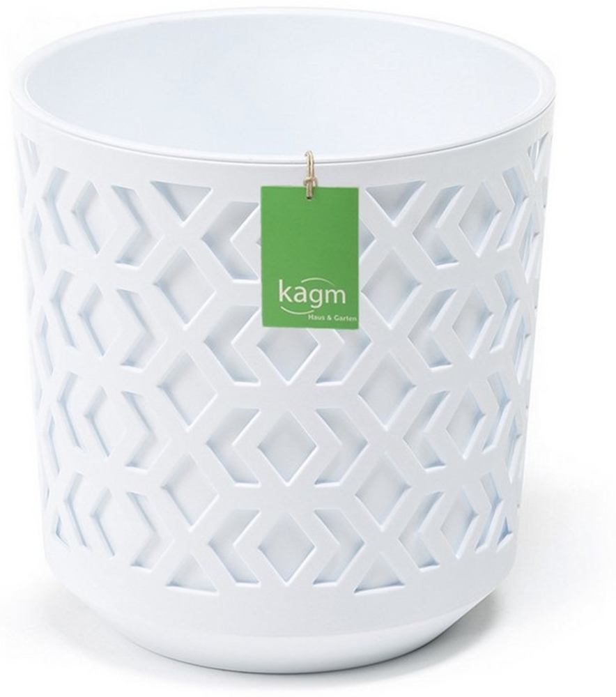 KAGM Übertopf Blumentopf Übertopf Pflanztopf aus Kunststoff 5 Farben (2in1 (Außentopf + Innentopf) Bild 1