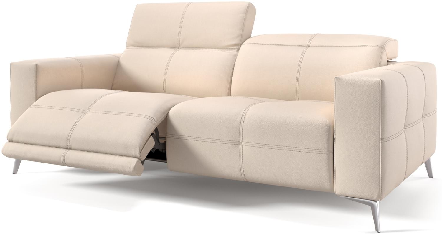 Sofanella 3-Sitzer MARBELLA Ledercouch Ledersofa Relaxsofa in Creme Bild 1