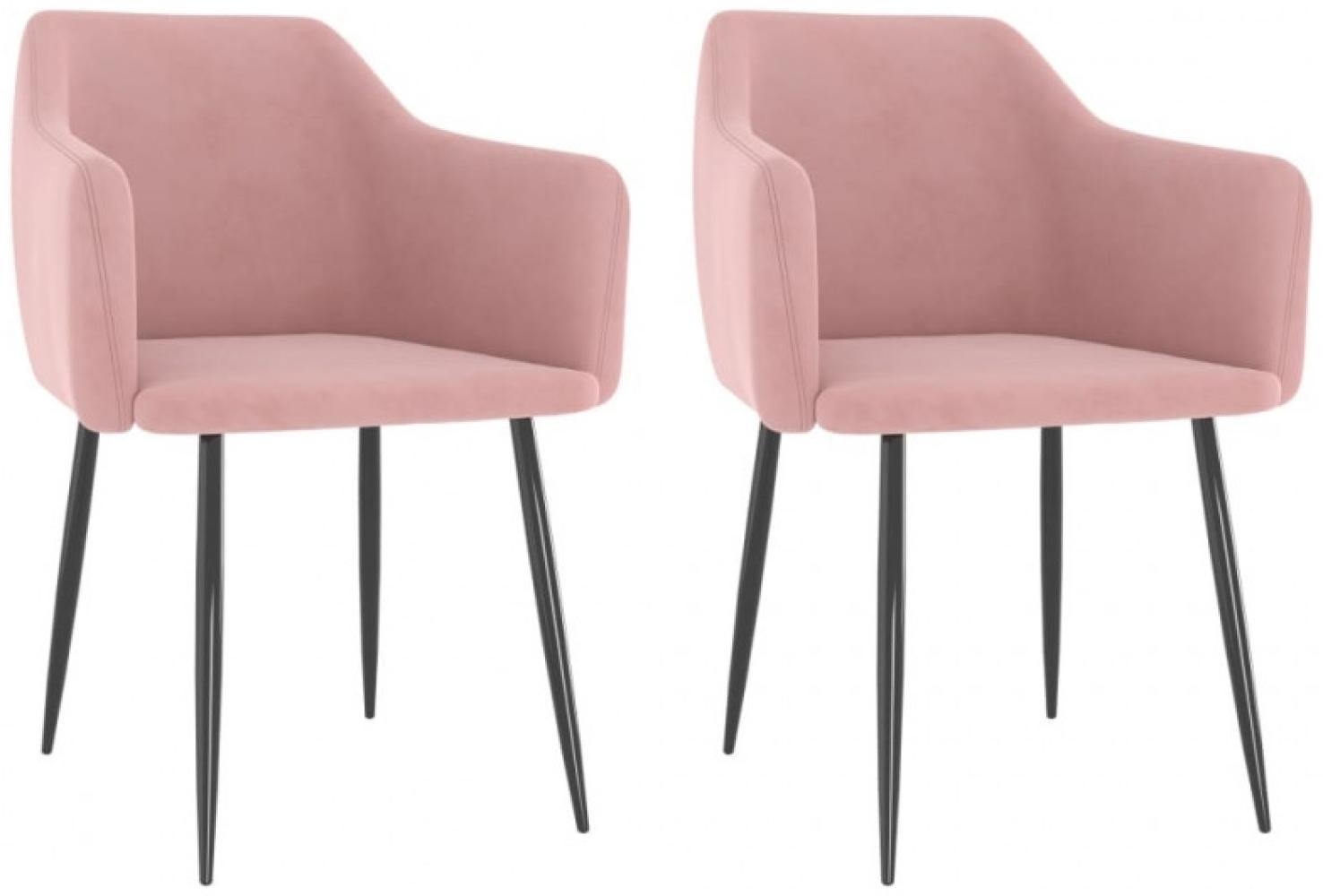 vidaXL Esszimmerstühle 2 Stk. Rosa Samt [323129] Bild 1