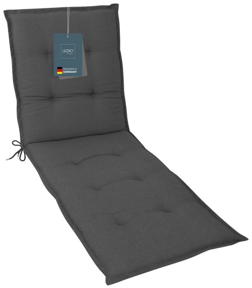 LILENO HOME Liegenauflage perfekt für Strandliege, Sonnenliege Auflage, Gartenliege Auflage, (1er Set), Polster Auflage für Rollliegen Uni Anthrazit, Sitzpolster waschbar Bild 1